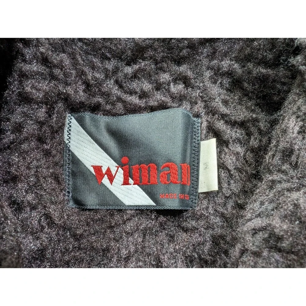 Vintage 80s Coat Brown Faux Suede Fur Sherpa Women's Size M